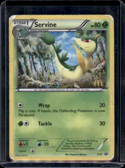Servine 1/12 McDonald’s Promo Stamp Holo Pokemon TCG HP - Image 1