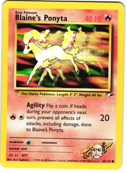 Blaine's Ponyta 63/132 Pokemon Gen 1: Gym Heroes - Image 5