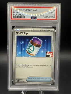 2025 POKEMON PLAY! POKEMON PRIZE PACK: SER 7 NON-HOLO #153 N'S PP UP PSA 9 - Image 1