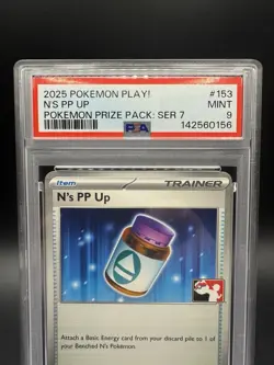 2025 POKEMON PLAY! POKEMON PRIZE PACK: SER 7 NON-HOLO #153 N'S PP UP PSA 9 - Image 2
