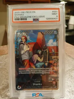 2025 One Piece TCG Shanks PSA 9 Magazine Promo Exclusive #001 - Image 1