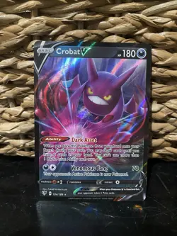 Pokemon TCG Crobat v Darkness Ablaze Holo Ultra Rare Card 104/189 - Image 1