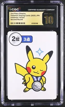 ✨✨ CGC 10 PRISTINE 2025 TARUKA POKEMON CARDS 2nd Place Pikachu Second Round - Image 1