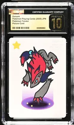 ✨✨ CGC 10 PRISTINE 2025 TARUKA POKEMON PLAYING CARDS ZOROARK Picture Card - Image 1