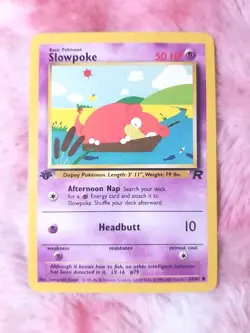 Slowpoke Pokemon Card 1st Edition Team Rocket 67/82 Common TCG 2000 WOTC - Image 1