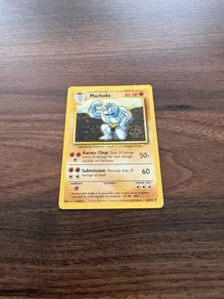 Machoke 34/102 Base Set Pokemon Card Uncommon Unlimited Ed. 1999 MP - Image 2