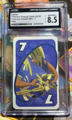 Zacian Pokemon UNO Card Blue 7 CGC 9 MINT 2021 Asia Pocket Monster UNO POP 122 - Image 1