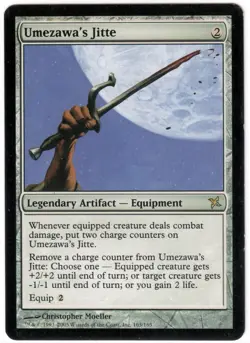 Magic the Gathering - Umezawa's Jitte - RARE - Betrayers of Kamigawa - MP+/LP- - Image 1