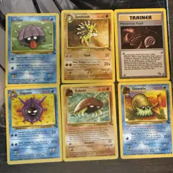 Pokemon lot TCG, Vintage, rare, Fossil, Shellder, Kabuto, Sandslash - Image 1