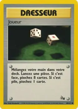 French Gambler (Joueur) 60/62 Fossil Uncommon Light Play LP Pokemon DNA GAMES - Image 1