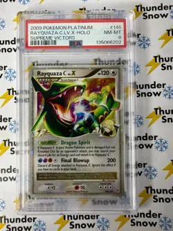 Rayquaza C LV X Holo #146 Supreme Victors 2009 Pokemon Platinum PSA 8 - Image 1
