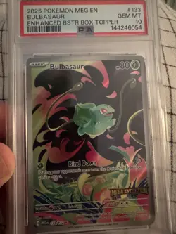 2025 Pokemon Mega Evolutions English Bulbasaur Stamped PSA 10 133/132 - Image 1