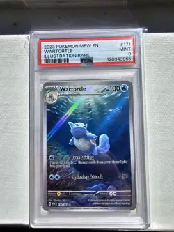 2023 POKEMON MEW EN WARTORTLE 171/165 ILLUSTRATION RARE PSA 9 - Image 1