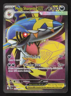 Mega Sharpedo ex Ultra Rare Holofoil PFL 113/094 NM Pokemon TCG - Image 1