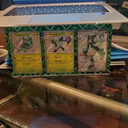 Pokemon Paldean Fates Shiny Meowscarada EX SVP 076 077 078 Promo Set Framed - Image 1