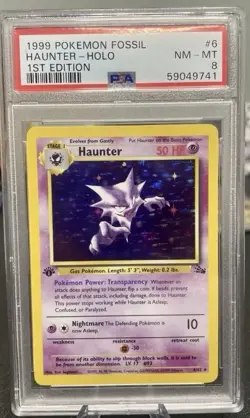 1999 Pokemon Haunted Holo 1st Edition Fossil #66/62 PSA - Image 1