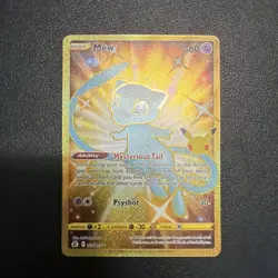 Mew 25/25 Pokemon TCG SWSH Celebrations 25th Anniversary Gold Holo Rare - Image 1