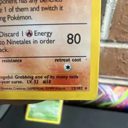 Pokemon Ninetales Holo Rare Base Set Wizards 12/102 1999 English - Image 5