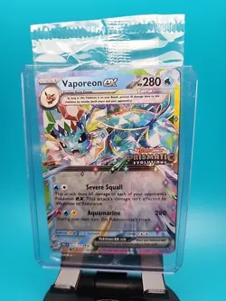 Pokemon TCG Vaporeon EX 023/131 Holo Prismatic Evolutions Stamped Promo SEALED - Image 1