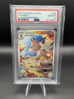 Pokemon Lycanroc 166/159 Sv09: Journey Together Illustration Rare Holo PSA 10 - Image 1