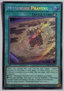 Yugioh Mitsurugi Prayers L26D-ENM14 Secret Rare 1st Edition - Image 1