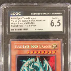 Yu-Gi-Oh! Blue-Eyes Toon Dragon Magic Ruler 1st Ed Secret Rare CGC 6.5 MRL-000 - Image 3