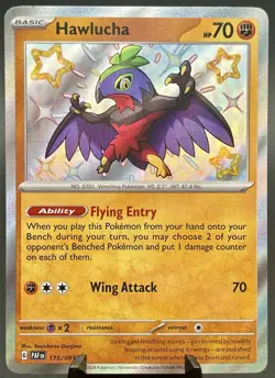Hawlucha 175/091 Paldean Fates 2024 Shiny Rare Holo Pokemon Card NM ae - Image 1