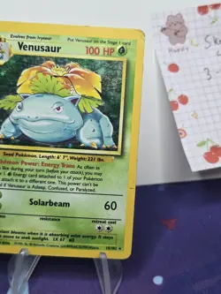 Pokemon TCG Venusaur Base Set Unlimited Holo Rare Card HP/Damaged - Image 2