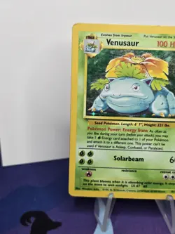 Pokemon TCG Venusaur Base Set Unlimited Holo Rare Card HP/Damaged - Image 3