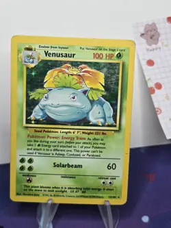 Pokemon TCG Venusaur Base Set Unlimited Holo Rare Card HP/Damaged - Image 4