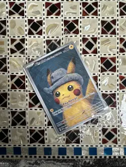 Pokemon Van Gogh Pikachu Grey Felt Hat Sealed, Promo SVP085 Card - Image 3