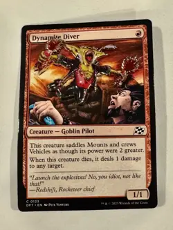Dynamite Diver Goblin Pin Magic Con 2025 Exclusive MTG Magic the Gathering - Image 1