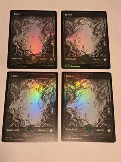 4x Forest (277) - Foil - Midnight Hunt - Near Mint - Magic the Gathering - Image 1