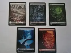 FULL ART Basic Land Set of 5 WILDS OF ELDRAINE M/NM Regular / Non Foil - Image 1
