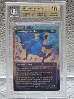 Traveling Chocobo (Borderless) (Neon Ink Blue) Final Fantasy Foil Beckett 10 - Image 1