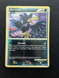 M/NM Pokemon Murkrow Reverse Holo Card 58/90 Undaunted - Image 1