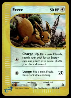 Eevee #75/147 - Reverse HOLO - Pokemon E Reader Aquapolis - LP - Image 1