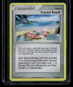 Pokemon Crystal Guardians 75/100 Crystal Beach Reverse Holo - LP - Image 1