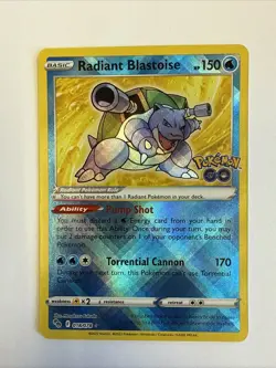 Radiant Blastoise 018/078 Pokemon GO Holo - Image 1
