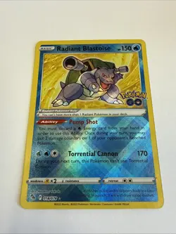 Radiant Blastoise 018/078 Pokemon GO Holo - Image 2