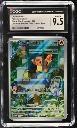 2023 Pokemon Black Star Promos Charmander Obsidian Flames ETB CGC 9.5 #044 - Image 1
