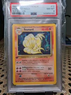 1999 Pokemon Game French 1st Edition Feunard Holo Insert #12 PSA 8 - Image 1
