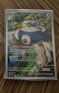 Pokemon Center Snorlax Stamp SVP 051 English 151 Black Star Promo Sealed TCG - Image 2