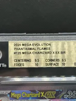 MEGA CHARIZARD X BGS 9.5 2025 POKEMON PHANTASMAL FLAMES PFL EN #125/094 EX SIR - Image 3