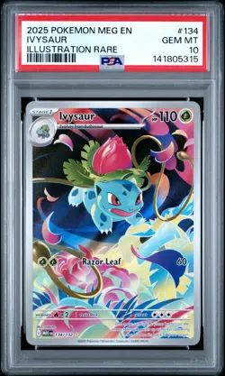 2025 POKEMON MEG EN-MEGA EVOLUTION ILLUSTRATION RARE #134 IVYSAUR PSA 10 - Image 1