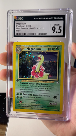 MEGANIUM 11/111 NEO GENESIS 1ST EDITION RARE HOLO MINT CGC 9.5 POKEMON POP 11 - Image 2