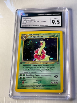MEGANIUM 11/111 NEO GENESIS 1ST EDITION RARE HOLO MINT CGC 9.5 POKEMON POP 11 - Image 5