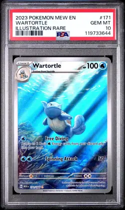 2023 Pokemon Mew EN Wartortle 171/165 Illustration Rare PSA 10 - Image 1