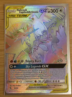 2019 Pokemon TCG Moltres&Zapdos&Articuno GX Legendary Birds Rainbow Rare🌈 - Image 1