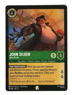 John Silver Alien Pirate Regular Legendary Disney Lorcana Fabled 89/204 NM/M - Image 1